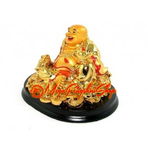 Seated Laughing Buddha with Money Frog