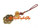 Six Brass Coins with Yellow Jasper Wulou Hanging