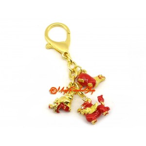 Three Harmony Animals Feng Shui Amulet Keychain