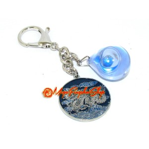 Water Drop with Dragon Feng Shui Keychain