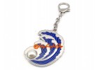 Water Wave with Pearl Amulet Feng Shui Keychain