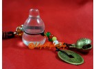 Wu Lou for Health with Bell Feng Shui Hanging (Clear Quartz)