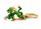 Young Green Dragon Amulet Feng Shui Keychain